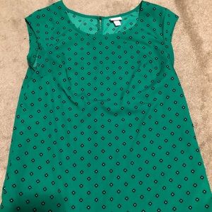 Silk-like short sleeve blouse